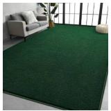 Large Area Rugs for Living Room Bedroom, 7x10 Feet Dark Green Rug