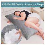 Oubonun Premium Adjustable Loft Quilted Body Pillows - Firm and Fluffy Pillow - Quality Plush Pillow - Down Alternative Pillow - Head Support Pillow - 21\"x54\"