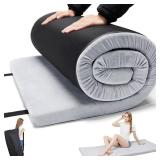 TokSay Foam Camping Mattress - Portable Sleeping Pad for Camping, Tent, Car & Floor - Washable Cover & Roll Up Travel Bag - Cot Mattress for Travel & Guests (Cot: 72X24)