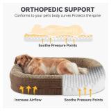 JOEJOY Orthopedic Dog Bed for Large Dogs, Egg-Crate Memory Foam Pet Bed with Bolster Sides, Waterproof Lining, Removable Washable Cover & Non-Slip Bottom, Brown