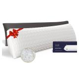 ZonLi Long Body Pillows for Adults, Memory Foam Body Pillow Adjustable, Firm Support for Side Sleepers, Pregnant Women, Washable Quilted Pillowcase, 20 x 54 Inch, Gifts, Dark Grey Set