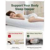ZonLi Long Body Pillows for Adults, Memory Foam Body Pillow Adjustable, Firm Support for Side Sleepers, Pregnant Women, Washable Quilted Pillowcase, 20 x 54 Inch, Gifts, Dark Grey Set