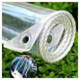 LOYID Clear Tarps with Grommets 14 Mil Clear PVC Tarp 400g/mÂ² Thickened Tear Resistant, for Camping, Plants Greenhouse, Cars, Patio (8