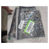 Woaboy Washable 2x6 Runner Area Rug, Hallway Kitchen Bedroom Beside Laundry Room Bathroom Rug Non-Slip Low Pile Stain Resistant Soft Carpet for Vintage Boho Floral Home Decor Dark Green/Navy/Black