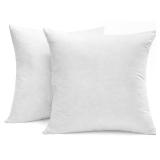 SNUG&COZY Luxury Goose Down Feather Pillow Inserts - 20x20IN, Double Layered Down-Proof Design, Ultra-Soft Cover, High Fill Weight, Pack of 2, White