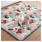 Blissful Diary Baby Play Mats for Floor, 71x59 Inch Thicker Foam Playmats for Babies and Toddlers, Soft Cushioning Baby Crawling Mat, Modern Abstract