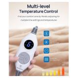 Westinghouse Electric Throw Blanket with Foot Pocket for Adults, Soft Flannel to Sherpa Heated Throw with 6 Heating Levels & 2-10 Hours Time Settings, Fast Heating & Machine Washable, 50x62, Beige