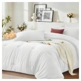 Easthome White Queen Comforter Set 7 Piece - Soft Bed in a Bag Queen Size Comforter Sets, Cozy Luxury Bedding Sets with Down Alternative Comforter, Flat Sheet, Fitted Sheet, 2 Pillowcases & 2 Shams