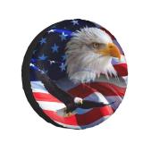 14 Inch Spare Tire Cover Weatherproof Sun Protection Wheel Tire Cover Universal Fit Trailers RV SUV Truck Camper Travel Bald Eagle US Flag