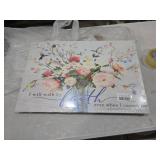 Christian Flower Wall Art Bible Verse Wall Decor Rustic Floral Scripture Canvas Paintings Inspirational Religious Picture Posters Prints Christian Faith Based Gifts for Home & Office Decor 24x16in