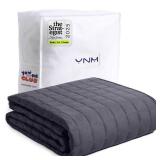 YnM 15lbs Weighted Blanket for Adults, Heavy Bed Throw Blanket with Cooling Glass Beads for All Season Use, Ideal for ~90lbs (48x72 Inches, Twin/Full, Dark Grey)