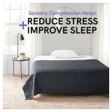 YnM 15lbs Weighted Blanket for Adults, Heavy Bed Throw Blanket with Cooling Glass Beads for All Season Use, Ideal for ~90lbs (48x72 Inches, Twin/Full, Dark Grey)