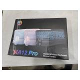 SABLUTE Ergonomic Wireless Keyboard and Mouse Combo - Wave Keyboard with Soft Leather Wrist Rest, Resistant Keys, RGB Backlit Rechargeable Set for PC/Mac/Chromebook (White)