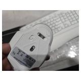 SABLUTE Ergonomic Wireless Keyboard and Mouse Combo - Wave Keyboard with Soft Leather Wrist Rest, Resistant Keys, RGB Backlit Rechargeable Set for PC/Mac/Chromebook (White)