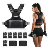 Adjustable Weighted Vest PACEARTH Ironsand Weight Vest with Six 1-Pound Adjustable Weights, 4-10 lbs Total, Big Zipper Pouch, Home Workout Weight Vest for Men and Women in Cardio and Strength Training