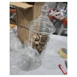 Diamond Star Clear Glass Apothecary Jar Decorative Candy Buffet Jars Elegant Glass Storage Containers (Height: 15" Body: 6.5")