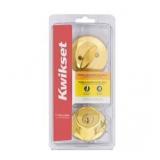 Kwikset SmartKey Security Polished Brass Metal Single Cylinder Deadbolt