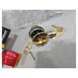 Kwikset SmartKey Security Polished Brass Metal Single Cylinder Deadbolt