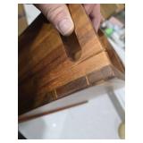 XYJ Acacia Wood Utensil Holder with Magnetic Exterior 3-Compartment Organizer for Kitchen Tools, Spoons, Spatulas, Rustic Countertop Caddy, Magnetic Knife Block without Knives & Tools