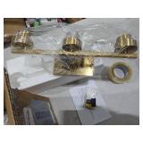 A1A9 3-Light Bathroom Vanity Light, Modern Brushed Gold Wall Lights with Clear Glass Shades, Bathroom Wall Sconce Lamp for Mirror Living Room Bedroom Hallway