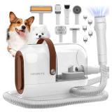 HEAPETS Dog Grooming Vacuum Kit - 3L Vacuum with 7 Tools, Low Noise Electric Clipper and Brush for Pet Shedding at Home, White