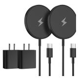 Magnetic Wireless Charger iPhone,6FT Charger for Apple MagSafe Charger 2Pack Fast Wireless Charging Pad for iPhone 16 Pro Max/16 Pro/16 Plus/15 ProMax/15/14/13/12/AirPods 3/2/Pro Mag-Safe Charging Pad