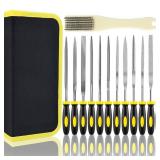 kapoua Small File Set, Needle Diamond File 13PCS, 6pcs Jewlers Files & 6pcs Steel Files Precision Metal Work, Woodworking, Plastic Carving Tool with Steel Brush and Carry Case