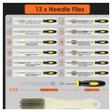 kapoua Small File Set, Needle Diamond File 13PCS, 6pcs Jewlers Files & 6pcs Steel Files Precision Metal Work, Woodworking, Plastic Carving Tool with Steel Brush and Carry Case