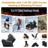 Kamlif Rechargeable Li-Polymer Battery Pack 7.4V 3000mAh 23.1Wh Batteries for Heated Gloves, Mittens, Liners, Heated Socks, Heated Insoles, Heated Hats (1 Pair)