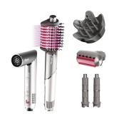 Shark FlexFusion Hair Dryer with Fusion Hair Brush, Diffuser, Ceramic Air Styler with Auto-Wrap Hair Curlers, Ceramic Plates, Metallic Mist HD642 Retail:$350