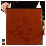 Totocan Photo Album Self Adhesive Pages, Huge Magnetic Self-Stick Picture Album with Leather Vintage Inspired Cover, Hand Made DIY Albums Holds 3X5, 4X6, 5X7, 6X8, 8X10, 10X12 Photos (Brown 80 Pages)