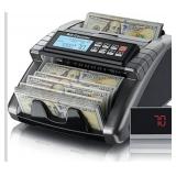 AL1000 Money Counter Machine with Value Counting, Support Dollar and Euro, UV, MG, MT, IR, DD Counterfeit Detection, Cash Counter with LCD Display, Batch and Add, 1,000 Notes/Min - Retail $199
