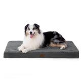 Bedsure XL Dog Bed for Crate - Large Comfy Flat Pet Beds with Removable Washable Cover, Orthopedic Egg Crate Foam Crate Mat, Suitable for Pet Up to 90 lbs