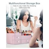 ONXE Makeup Organizer with Drawers,Large Capacity Countertop Organizer for Vanity,Bathroom and Bedroom Desk Cosmetics Organizer for Skin Care,Brushes, Eyeshadow, Lotions, Lipstick, Nail Polish