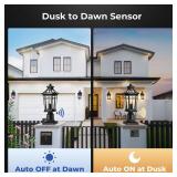 OPAXIS Outdoor Post Lights Hard Wired, 7x17inch Dusk to Dawn Lamp Posts Outdoor Lighting, Black Modern Exterior Lamp Post Light Fixture with Pier Mount Base, Outdoor Pole Lights for Porch, Garden