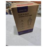 OPAXIS Outdoor Post Lights Hard Wired, 7x17inch Dusk to Dawn Lamp Posts Outdoor Lighting, Black Modern Exterior Lamp Post Light Fixture with Pier Mount Base, Outdoor Pole Lights for Porch, Garden