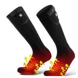 SAVIOR HEAT Heated Socks for Men Women, 150F Fast Heating Electric Ski Socks, 7.4V 2200mAh Rechargeable Battery Powered, Carbon Fiber Toe Warmers for Skiing Hunting Fishing Outdoor Work Medium