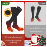 SAVIOR HEAT Heated Socks for Men Women, 150F Fast Heating Electric Ski Socks, 7.4V 2200mAh Rechargeable Battery Powered, Carbon Fiber Toe Warmers for Skiing Hunting Fishing Outdoor Work Medium
