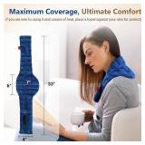 Comfytemp Microwavable Heating Pad for Neck Shoulders, 33"x4", Moist Heat Neck Wrap Warmer for Pain Relief, Microwave Heating Pad Warm Compress, Relaxation Items for Women Seniors
