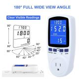 Upgraded Watt Power Meter Plug Home Electrical Usage Monitor Consumption, Energy Voltage Amps Kill Tester with Backlight, Overload Protection, 7 Modes Display