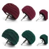 Scouring Pads Non Woven Abrasive Drill Cleaning Kit, 6 Pcs Abrasive Buffing Polishing Wheel Drill Attachment Set, 3 Green and 3 Red