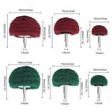 Scouring Pads Non Woven Abrasive Drill Cleaning Kit, 6 Pcs Abrasive Buffing Polishing Wheel Drill Attachment Set, 3 Green and 3 Red