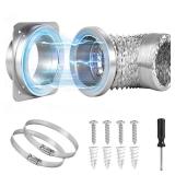 Magnetic Dryer Vent Kit, Quick Connect for 4\" Dryers, Save 4-6 Inches of Space, Strong Magnetic Hold, 3.3FT Hose, Airtight Seal & Reinforced Wall Connector