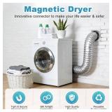 Magnetic Dryer Vent Kit, Quick Connect for 4\" Dryers, Save 4-6 Inches of Space, Strong Magnetic Hold, 3.3FT Hose, Airtight Seal & Reinforced Wall Connector