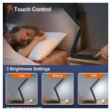 Giryuhd LED Desk Lamp for Office Home & Battery Operated Lamp Rechargeable Lamp Foldable & Portable Light, LED Desk Light Strip, 3 Brightness Dimmable Small Desk Lamp Wireless Reading Lamp(2-Black)