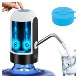 Myvision Water Dispenser for 5 Gallon Bottle,Portable USB Charging Electric Water Pump, Drinking Water Jug Pump for Home, Kitchen, Living Room, Office,Camping,Universal for 3-5 Gallon (White)