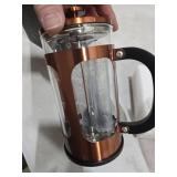 Veken French Press Coffee Maker 34oz 1 L, No Plastic Touching Cafe, Heat Resistant Thickened Borosilicate Glass, Stainless Steel Brewer, Cold Brew Cafetera Teapot for Kitchen Travel Camping, Copper