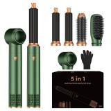 5 in 1 Blow Dryer Brush Set,Hot Air Styler Negative Ion Air Curling Wrap Air Curler, Round Brush Blow Dryer Curling Iron Hair Styling Tools Gift for Dry,Volumize, Straight,Curl,100-120V