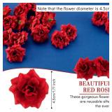 Syhood 100 Pieces Artificial Roses Head 1.77 in Fake Silk Rose Head DIY Fake Heads for Wedding Flower Wall DIY Crafts Bouquet Decoration (Red)