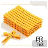 Mr. Pen- Wooden Clothes Pins, Natural Wood, 50 Pack, 2.9 Inch, Yellow, Rust Resistant Clothes Pins for Hanging Clothes, Clothes Pins Wood, Clothing Pins, Clothes Pegs, Clothespins, Wood Clothespin